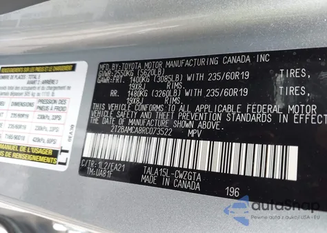 2024 Lexus Rx 350 Premium from USA, damaged, VIN 2T2BAMCA8RC073522